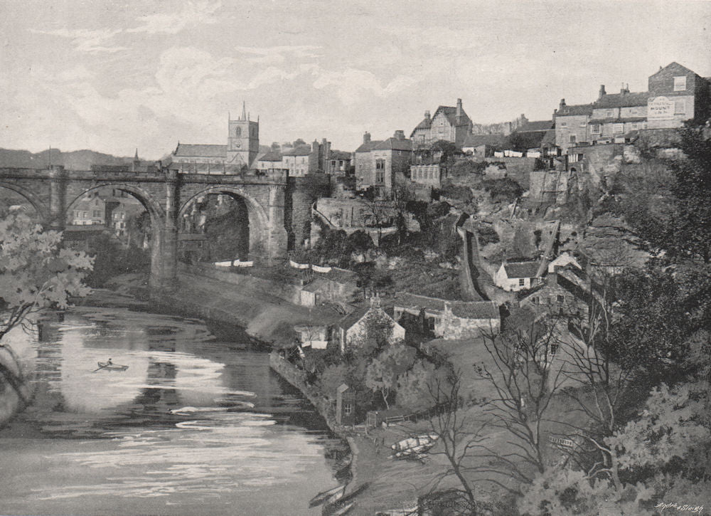KNARESBOROUGH. from the Castle. Yorkshire 1900 old antique print picture